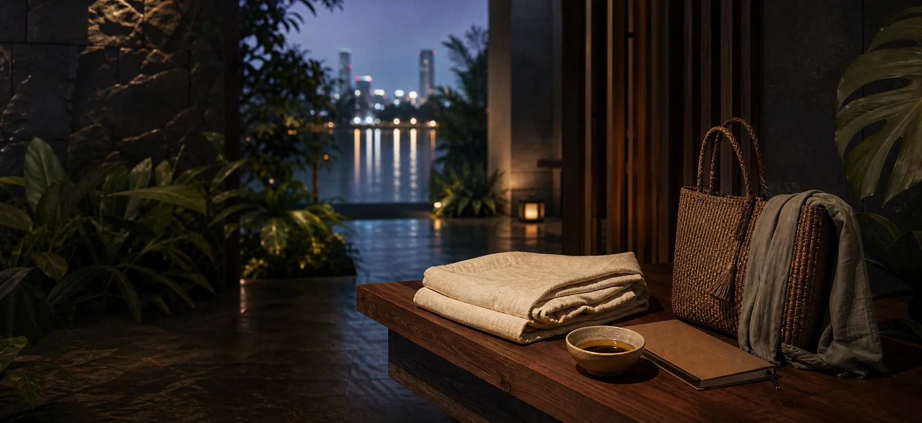Travel and wellness still life for the Seri Kembangan guide