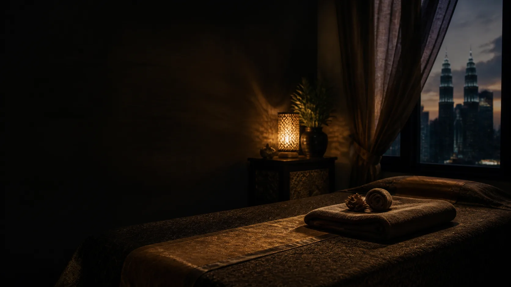 A calm massage treatment room in a Kuala Lumpur spa branch