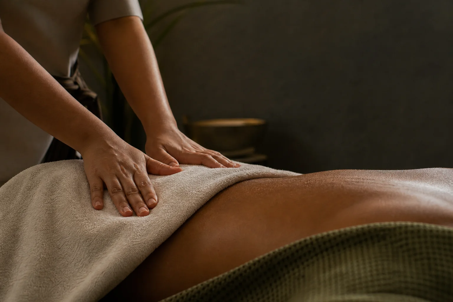 A therapist carrying out a professional massage treatment