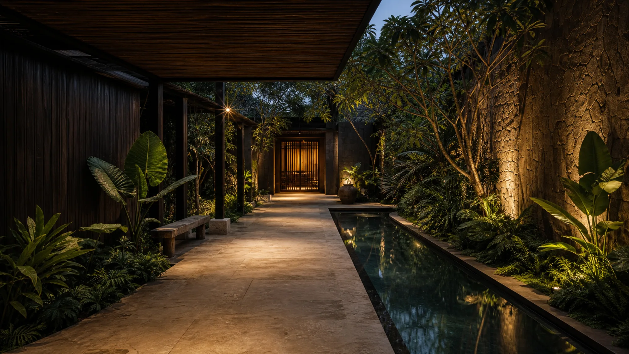 The tropical spa arrival area at the Sungai Besi location