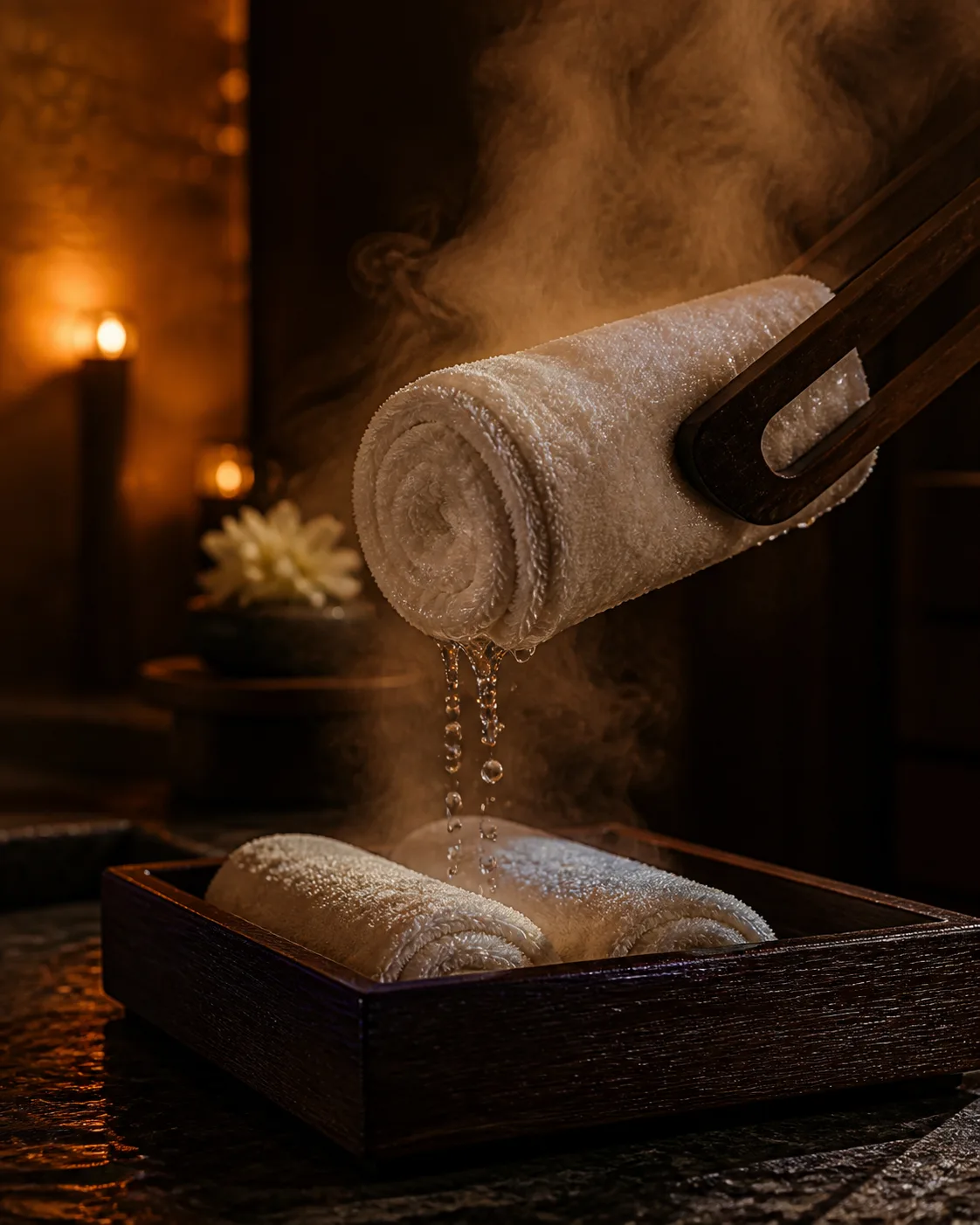 A warm towel wipe down after the scrub is rinsed away