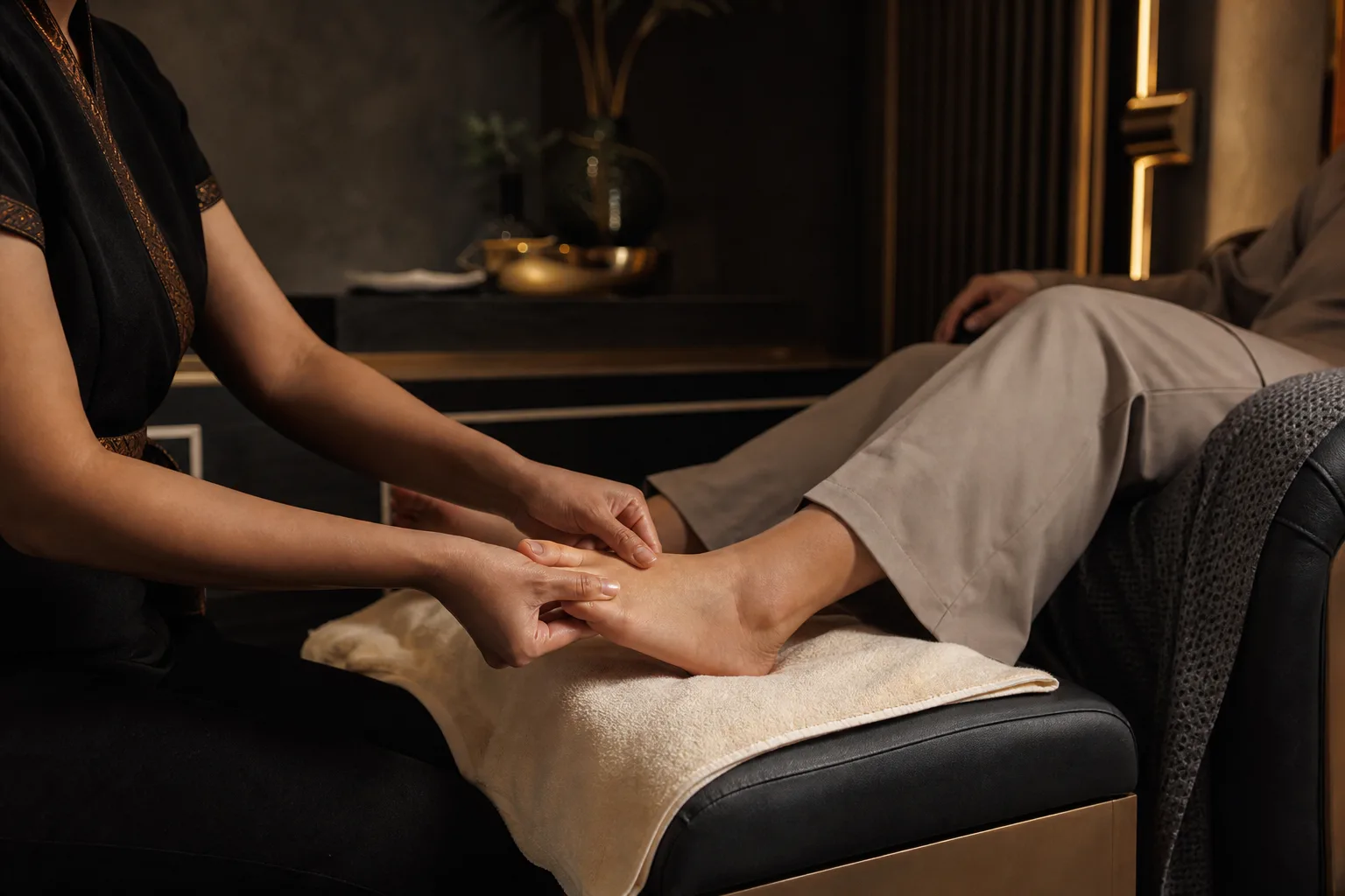 Foot Massage service preparation