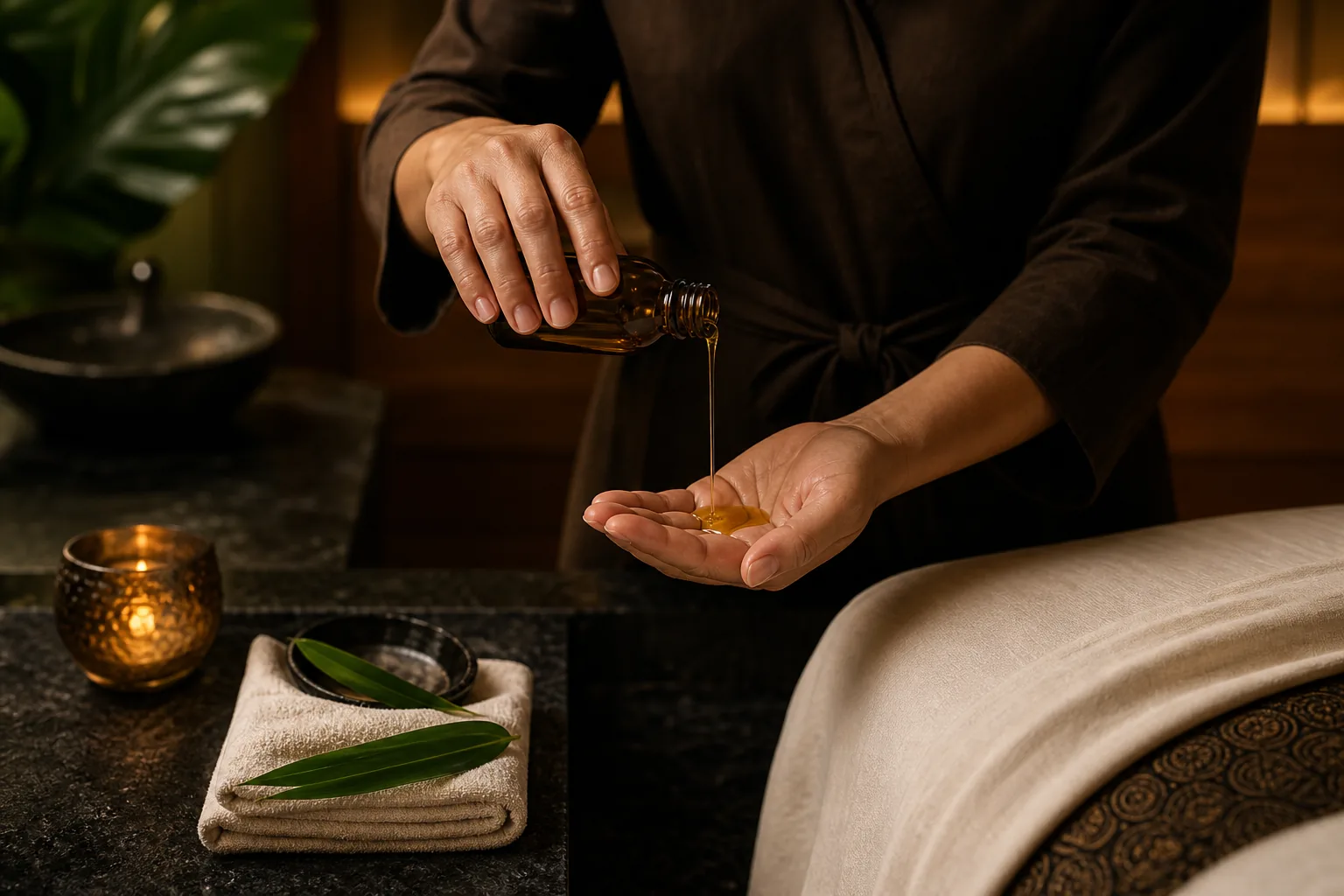 Oil Massage service preparation