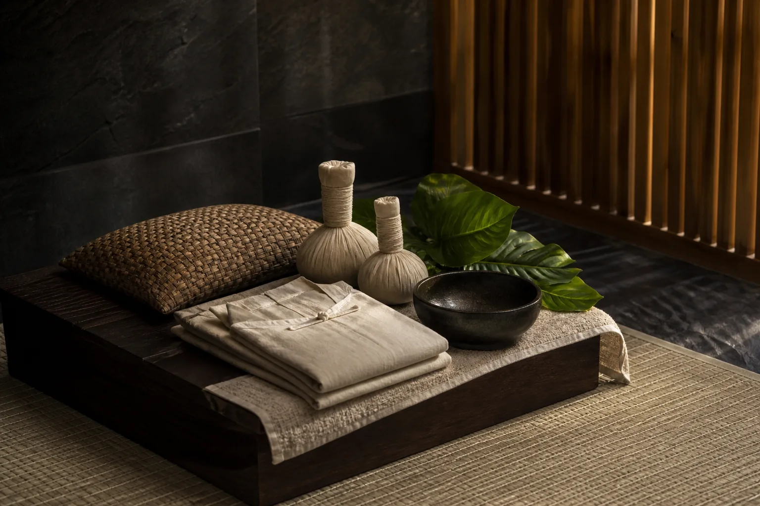Traditional Massage service preparation