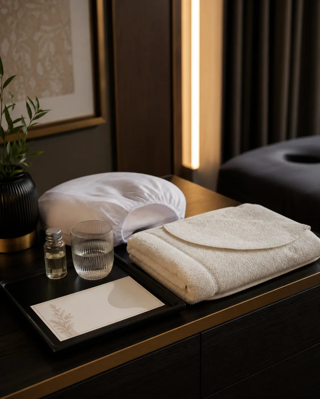 Original illustration of a quiet upper-body massage setting