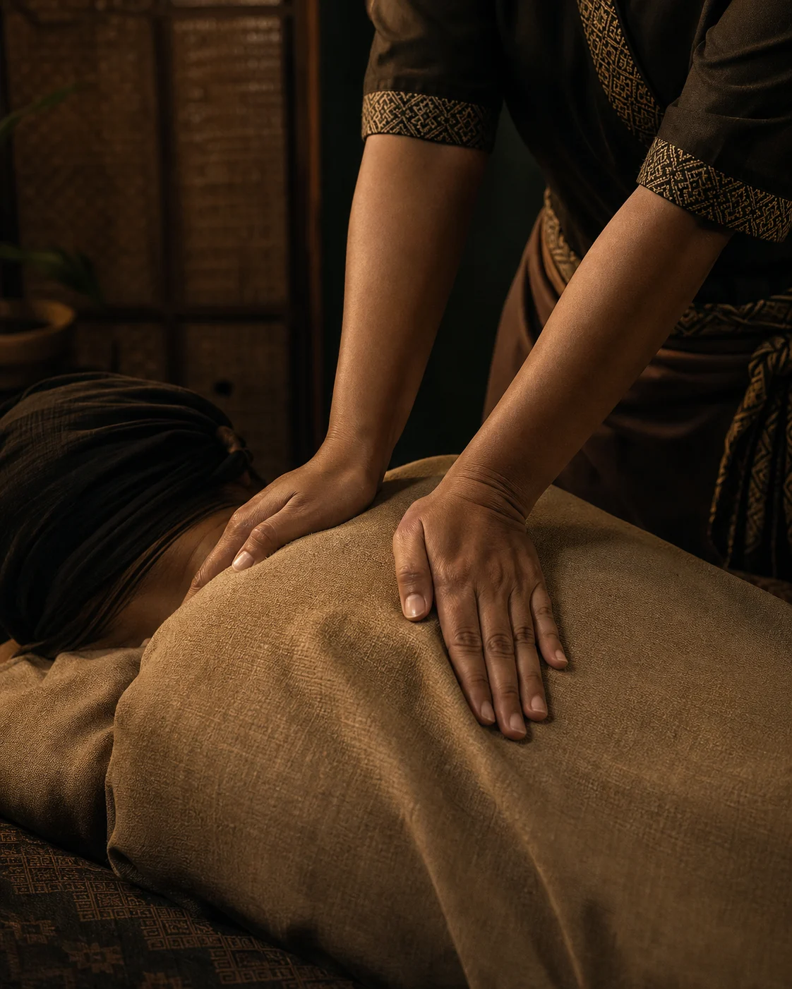 Measured palm pressure during a professionally draped treatment